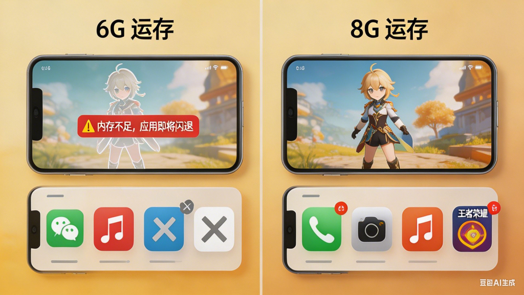 手机运存 6G 和 8G 玩游戏区别大吗？2026 真实体验与避坑指南