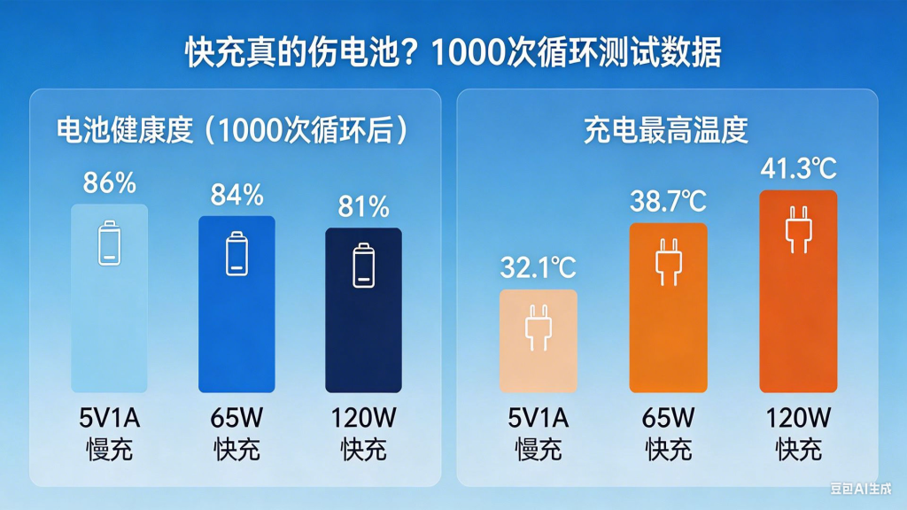 手机快充会不会伤电池真实测试：1000 次循环数据告诉你真相